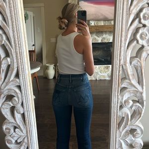 The Hustler Two Step Ankle Fray MOTHER Denim